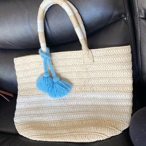 Cute straw beach bag